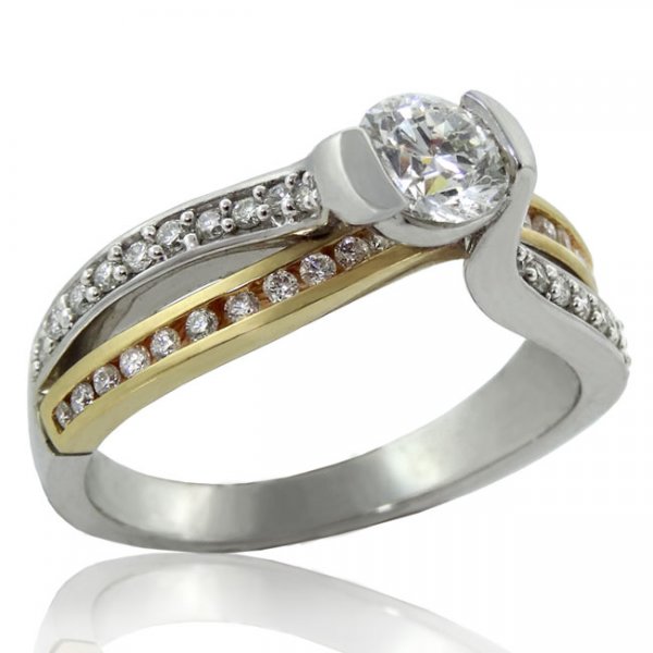 .82ct. tw 14k Two Tone Canadian Diamond Engagement Ring - Click Image to Close
