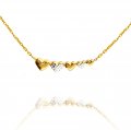 10K Gold Two Tone Hearts Necklace