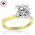2.00ct Diamond Solitaire Ring in 14K White and Yellow