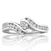 .45ct. tw 14K Diamond Swirl Engagement Ring