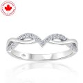 Pointed Braided Diamond Band in 10K White Gold