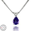 Pear Shaped Amethyst 10K Pendant with Chain