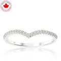 Pointed Contour Diamond Band in 10K White Gold