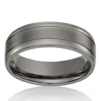 Titanium 7mm Band with a Double Line Design