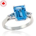 Blue Topaz and Diamond Multi-stone 10K Ring
