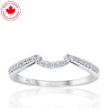 Notched Contour Diamond Band in 14K White Gold
