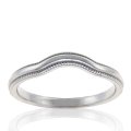 14K White Short Contour Band with Rope Edge
