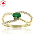 Emerald and Diamond 10KY Ring