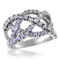 .765ct tw Diamond Criss-cross Bling Ring
