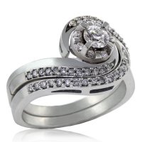 .49ct. tw 14k Canadian Diamond Halo Twist Engagement Ring Set