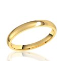 2.5mm Half Round Comfort Fit Band in 10K Yellow Gold