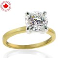 1.50ct Diamond Solitaire Ring in 14K White and Yellow Gold