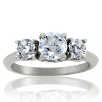 0.90ct tw 3 Stone Classic Trinity Diamond Ring