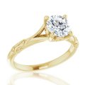 1.01ct Diamond Solitaire Ring with Scroll Designs