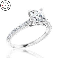1.27 14K tw Square Brilliant Diamond Engagement Ring