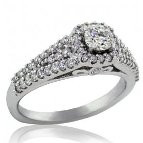 .75ct tw Canadian Diamond Halo Engagement Ring