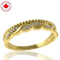 Braided and Beaded Twisted Diamond Band in 10K Yellow Gold