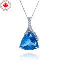 Blue Topaz and Diamond Pendant in 10K