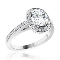 1.37ct tw 14K White Gold Diamond Ring Mount for 1.50ct Oval