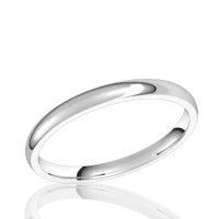 2mm Half Round Comfort Fit Band in 10K White Gold