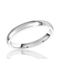 2.5mm Half Round Comfort Fit Band in 10K White Gold