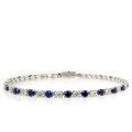 Diamond and Sapphire White Gold Tennis Bracelet (image for) Diamond and Sapphire White Gold Tennis Bracelet