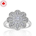 Filigree Flower Ring with Diamonds in 10K (image for) Filigree Flower Ring with Diamonds in 10K
