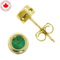May Emerald Bezel Set Birthstone Earrings in 10K (image for) May Emerald Bezel Set Birthstone Earrings in 10K