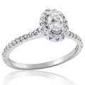 0.45ct tw 14K Oval Halo Diamond Ring (image for) 0.45ct tw 14K Oval Halo Diamond Ring