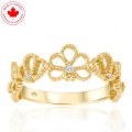 Scalloped 10K Yellow Gold Diamond Ring (image for) Scalloped 10K Yellow Gold Diamond Ring