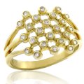 Bezel Set Diamond Honey Comb Ring (image for) Bezel Set Diamond Honey Comb Ring