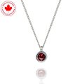 Bezel Set Garnet January Pendant in 10K White Gold (image for) Bezel Set Garnet January Pendant in 10K White Gold