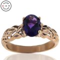 14K Rose Gold Branches Ring with Amethyst Stone (image for) 14K Rose Gold Branches Ring with Amethyst Stone