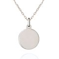 10K White Gold Engravable Circle Pendant Necklace (image for) 10K White Gold Engravable Circle Pendant Necklace