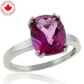 Pink Topaz Solitaire Ring in 10K White Gold (image for) Pink Topaz Solitaire Ring in 10K White Gold