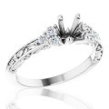 14K Diamond Semi Mount for 1.50ct Oval (image for) 14K Diamond Semi Mount for 1.50ct Oval