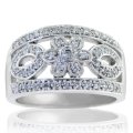 .405ct tw 10K Wide Flower Diamond Ring (image for) .405ct tw 10K Wide Flower Diamond Ring