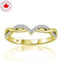 Pointed Braided Diamond Band in 10K Yellow Gold (image for) Pointed Braided Diamond Band in 10K Yellow Gold