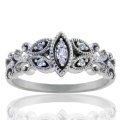 Millgrain Filigree Scroll 10K Diamond Ring (image for) Millgrain Filigree Scroll 10K Diamond Ring