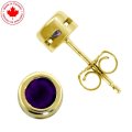 February Amethyst Bezel Set Birthstone Earrings in 10K (image for) February Amethyst Bezel Set Birthstone Earrings in 10K
