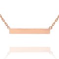 10K White Gold Engravable Bar Necklace (image for) 10K White Gold Engravable Bar Necklace