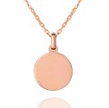 10K Rose Gold Engravable Circle Pendant Necklace (image for) 10K Rose Gold Engravable Circle Pendant Necklace