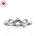 10K White Gold Curly Ring with Diamond Accents (image for) 10K White Gold Curly Ring with Diamond Accents