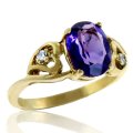 Amethyst and Diamond Heart Ring (image for) Amethyst and Diamond Heart Ring