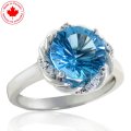 Fancy Cut Round Blue Topaz Swirl Halo 10K Ring (image for) Fancy Cut Round Blue Topaz Swirl Halo 10K Ring