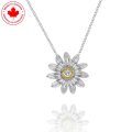 Diamond Flower Pendant in 10K White and Yellow Gold (image for) Diamond Flower Pendant in 10K White and Yellow Gold