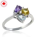 Gemstone and Diamond Multi-stone Ring in 10KW (image for) Gemstone and Diamond Multi-stone Ring in 10KW