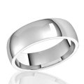 6mm Half Round Comfort Fit Band in 10K White Gold (image for) 6mm Half Round Comfort Fit Band in 10K White Gold