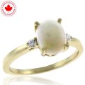 Opal and Diamond Ring in 10K Yellow Gold (image for) Opal and Diamond Ring in 10K Yellow Gold