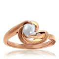Genuine Pearl and 10K Rose Gold Ring (image for) Genuine Pearl and 10K Rose Gold Ring